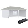 Outsunny 10' x 20' Pop Up Canopy Tent with 4 Sidewalls, Heavy Duty Tents for Parties, Outdoor Instant Gazebo with Carry Bag, for Outdoor, Garden, Pati