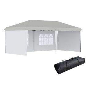 Outsunny 10' x 20' Pop Up Canopy Tent with 4 Sidewalls, Heavy Duty Tents for Parties, Outdoor Instant Gazebo with Carry Bag, for Outdoor, Garden, Pati (Color: As pic)