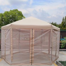 13 Ft. W x 13 Ft. D x 9.2ft Pop-Up Gazebo Tent Outdoor Canopy Hexagonal Canopies Gazebos & Pergolas 6 Sided for Patio Garden Backyard Sun Shelter BBQ (Color: As pic)