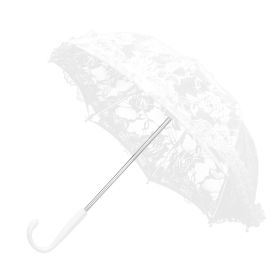 Craft Flowers Lace Embroidery Umbrella Children's Stage Performance Mini Decorative Umbrella Decoration Accessory (Color: White)