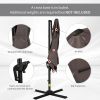 Outsunny 8FT Cantilever Patio Umbrella, Square Outdoor Offset Umbrella with 360° Rotation, Aluminum Hanging Umbrella with 3-Position Tilt, Crank & Cro