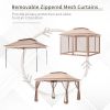 Outsunny 11' x 11' Pop Up Canopy, Outdoor Patio Gazebo Shelter with Removable Zipper Netting, Instant Event Tent w/ 114 Square Feet of Shade and Carry