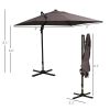Outsunny 8FT Cantilever Patio Umbrella, Square Outdoor Offset Umbrella with 360° Rotation, Aluminum Hanging Umbrella with 3-Position Tilt, Crank & Cro
