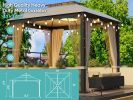 10X10FT Softtop Metal Gazebo with Mosquito Net&Sunshade Curtains,Sturdy Heavy Duty Double Roof Canopy,Galvanized Steel Design Outdoor Tent,Suitable fo