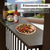 6.5x12FT Hardtop Grill Gazebo, Outdoor BBQ Gazebo with 2 Side Shelves and Sloping Galvanized Steel Roof, Metal Permanent Grill Canopy with Ceiling Hoo