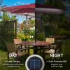 Outsunny 9' x 7' Solar Umbrella, LED Lighted Patio Umbrella for Table or Base with Tilt & Crank, Outdoor Umbrella for Garden, Deck, Backyard, Pool, Be