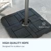 Outsunny 4 Piece Patio Cantilever Umbrella Base Weight Set, Fillable Outdoor Offset Umbrella Weights for Umbrella Stand, 175 lbs. Capacity Water or 23