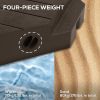 Outsunny 4 Piece Patio Cantilever Umbrella Base Weight Set, Outdoor Offset Umbrella Weights for Umbrella Stand, 132 lb. Capacity Water or 176 lb. Capa