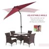Outsunny 9' x 7' Solar Umbrella, LED Lighted Patio Umbrella for Table or Base with Tilt & Crank, Outdoor Umbrella for Garden, Deck, Backyard, Pool, Be