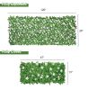 4 Pack Expandable Faux Privacy Fence, Decorative Faux Ivy Greenery Fencing Panel, Artificial Hedges Screen for Balcony Patio Outdoor, with Flower (Sin
