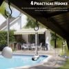 6.5x12FT Hardtop Grill Gazebo, Outdoor BBQ Gazebo with 2 Side Shelves and Sloping Galvanized Steel Roof, Metal Permanent Grill Canopy with Ceiling Hoo