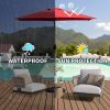 7.5FT Patio Umbrella, Outdoor Table Umbrella with Push Button Tilt and Crank, UV Protection Waterproof Market Sun Umbrella with 6 Sturdy Ribs for Gard