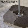 Outsunny 4 Piece Patio Cantilever Umbrella Base Weight Set, Outdoor Offset Umbrella Weights for Umbrella Stand, 132 lb. Capacity Water or 176 lb. Capa