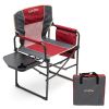 Camping Directors Chair, Heavy Duty,Oversized Portable Folding Chair with Side Table, Pocket for Beach, Fishing,Trip,Picnic,Lawn,Concert Outdoor Folda