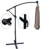 W65642335  Outdoor Dew Table Lamp Solar Umbrella 10 ft Solar Light Umbrella LED Lighting Umbrella 8 rib umbrella crank / Cross Base Lemon Green Solar
