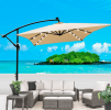 W656127034  26 lamp rectangular outdoor terrace umbrella anthracite outdoor table lamp solar umbrella 2x3M solar lamp umbrella LED lighting sunshade 6