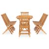 9 Piece Folding Patio Dining Set Solid Teak Wood