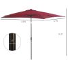 Outsunny 9' x 7' Solar Umbrella, LED Lighted Patio Umbrella for Table or Base with Tilt & Crank, Outdoor Umbrella for Garden, Deck, Backyard, Pool, Be