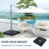 Outsunny 4 Piece Patio Cantilever Umbrella Base Weight Set, Fillable Outdoor Offset Umbrella Weights for Umbrella Stand, 175 lbs. Capacity Water or 23