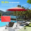 7.5FT Patio Umbrella, Outdoor Table Umbrella with Push Button Tilt and Crank, UV Protection Waterproof Market Sun Umbrella with 6 Sturdy Ribs for Gard