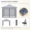 Outsunny 11' x 11' Pop Up Canopy Tent with Netting and Carry Bag, Instant Gazebo Sun Shelter, Tents for Parties with 121 Square Feet of Shade, for Out