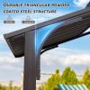 8×5FT Hardtop Grill Gazebo, Outdoor BBQ Gazebo w/Galvanized Steel Double Roof, Permanent Sun Shade Grill Canopy Shelter with 2 Side Shelves and Ceilin