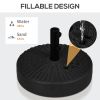 Outsunny 64 lbs. Fillable Umbrella Base with Steel Umbrella Holder, Round Umbrella Stand for 1.5" or 2" Umbrella Poles, Heavy Duty for Outdoor, Lawn,