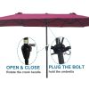 15Ftx9FtDouble-Sided Patio Umbrella Outdoor Market Table Garden Extra Large Waterproof Twin Umbrellas with Crank and Wind Vents for Garden Deck Backya