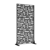 Metal Outdoor Privacy Screen, Freestanding Outdoor Divider Decorative Privacy Fence Screen Set for Deck Patio Balcony Garden Outdoor&Indoor 72" H×35"