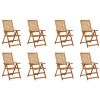 Folding Patio Chairs with Cushions 8 pcs Solid Acacia Wood