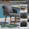 K&K 5 Pieces Patio Furniture Chair Sets, Patio Conversation Set With Wicker Cool Bar Table, Ottomans,Outdoor Furniture Bistro Sets for Porch,Backyard,