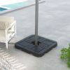 Outsunny 4 Piece Patio Cantilever Umbrella Base Weight Set, Fillable Outdoor Offset Umbrella Weights for Umbrella Stand, 175 lbs. Capacity Water or 23