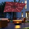 Outsunny 9' x 7' Solar Umbrella, LED Lighted Patio Umbrella for Table or Base with Tilt & Crank, Outdoor Umbrella for Garden, Deck, Backyard, Pool, Be
