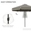 Outsunny 9ft Patio Umbrella with Push Button Tilt and Crank, Ruffled Outdoor Market Table Umbrella with Tassles and 8 Ribs, for Garden, Deck, Pool, Da