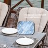 Direct Wicker Patio 7-Piece Brown Wicker Dining Set with Rattan Table and Armchair
