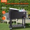 VEVOR Rolling Ice Chest Cooler Cart 80 Quart, Portable Bar Drink Cooler, Beverage Bar Stand Up Cooler with Wheels, Bottle Opener, Handles for Patio Ba
