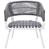 4-Piece Patio Furniture Set, Outdoor Furniture with Acacia Wood Table, Patio Conversation Set with Deep Seating & Thick Cushion for Backyard Porch Bal