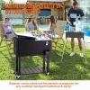 VEVOR Rolling Ice Chest Cooler Cart 80 Quart, Portable Bar Drink Cooler, Beverage Bar Stand Up Cooler with Wheels, Bottle Opener, Handles for Patio Ba