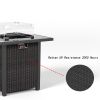 28 Inch Propane Fire Pit Table, Rattan & Wicker-Look, 50000 BTU Gas Firepits Tempered Glass Tabletop with Glass Windscreen Protector for Outside Patio