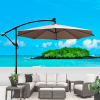 W65642335  Outdoor Dew Table Lamp Solar Umbrella 10 ft Solar Light Umbrella LED Lighting Umbrella 8 rib umbrella crank / Cross Base Lemon Green Solar