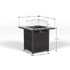 28 Inch Propane Fire Pit Table, Rattan & Wicker-Look, 50000 BTU Gas Firepits Tempered Glass Tabletop with Glass Windscreen Protector for Outside Patio
