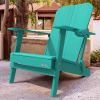Outdoor Patio HDPE Adirondack Chair, Armrests with Cup Holders & Phone Slots
