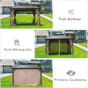 8' X 8' Hardtop Gazebo, Aluminum Metal Gazebo with Galvanized Steel Double Roof Canopy, Curtain and Netting, Permanent Gazebo Pavilion for Patio, Back