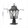 Outdoor Post Light, Black Pole Lantern Lighting Fixture with Pier Mount Base Hard Wired, Outdoor Column Lights Exterior Lamp Post Lantern with Glass f