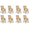 Folding Patio Chairs with Cushions 8 pcs Solid Acacia Wood