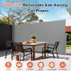 Retractable Side Awning - Folding Patio Privacy Screen | Waterproof & UV-Resistant Outdoor Shade Divider for Patio, Garden, Balcony & Commercial Use