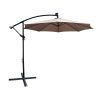 10 ft Outdoor Patio Umbrella Solar Powered LED Lighted Sun Shade Market Waterproof 8 Ribs Umbrella with Crank and Cross Base for Garden Deck Backyard