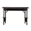 6.5x12FT Hardtop Grill Gazebo, Outdoor BBQ Gazebo with 2 Side Shelves and Sloping Galvanized Steel Roof, Metal Permanent Grill Canopy with Ceiling Hoo