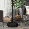 Outsunny 64 lbs. Fillable Umbrella Base with Steel Umbrella Holder, Round Umbrella Stand for 1.5" or 2" Umbrella Poles, Heavy Duty for Outdoor, Lawn,