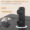 Outsunny 3-in-1 Outdoor Umbrella Base, Coffee End Table, Flower Box Planter with Drain Hole, 175 lbs. Capacity Fillable Patio Umbrella Stand Table wit